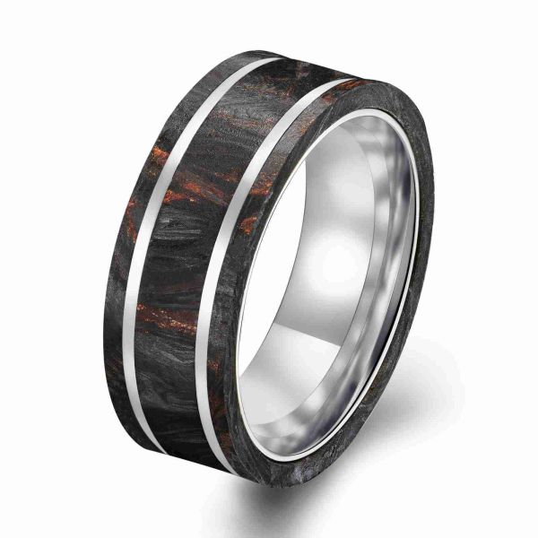 Newly Developed Lavia Yurman Forged Carbon Fiber Ring Men's forged carbon jewelry