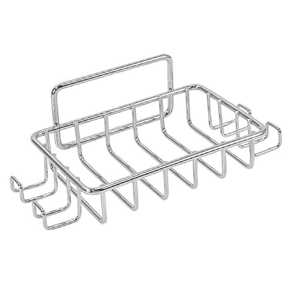 No Drilling Stainless Steel Adhesive Soap Dish Soap Holder for Shower Wall with 4 Hooks