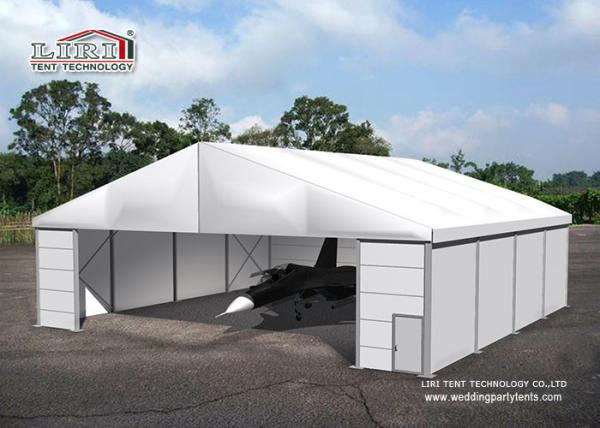White Color Permanent Relocatable Aircraft Hangars 25 X 50 Side Hard Wall
