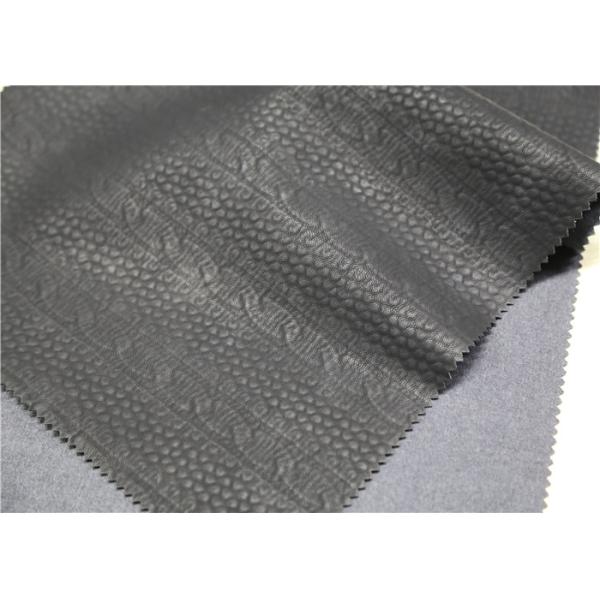 Carbon Black PU Washed Leather Handfeeling No Fading For Clothing Fabric
