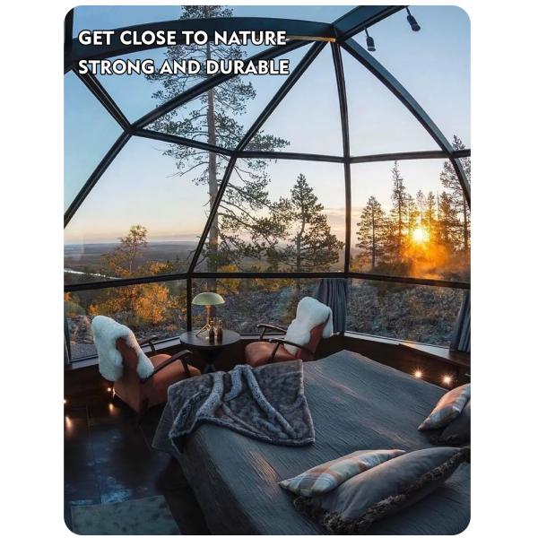 PC Panel end Aluminum Alloy Frame Clear Bubble House for Creative Star Tent Room Box