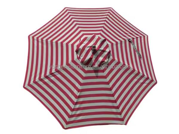 8 ft pink White Strip Patio Umbrella Canopy Octagon Canvas for Beach Umbrellas Parasol Replacement Outdoor Umbrella Canopy