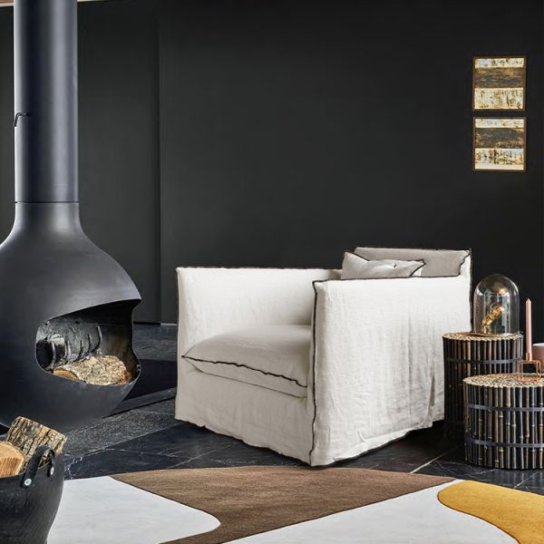 Wabi-sabi Flax Art Simple Modern Single Double Three Can Be Disassembled and Washed Small Home Sofa Customization