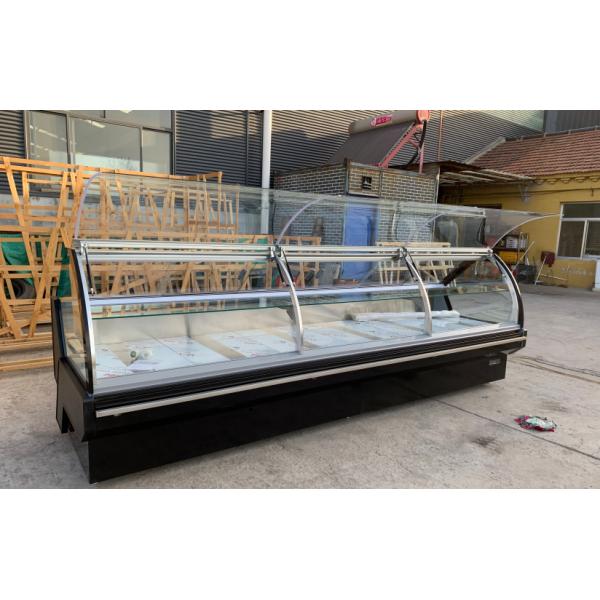 Refrigerador de doble puerta de acero inoxidable con puerta de cristal curva delantera elevable