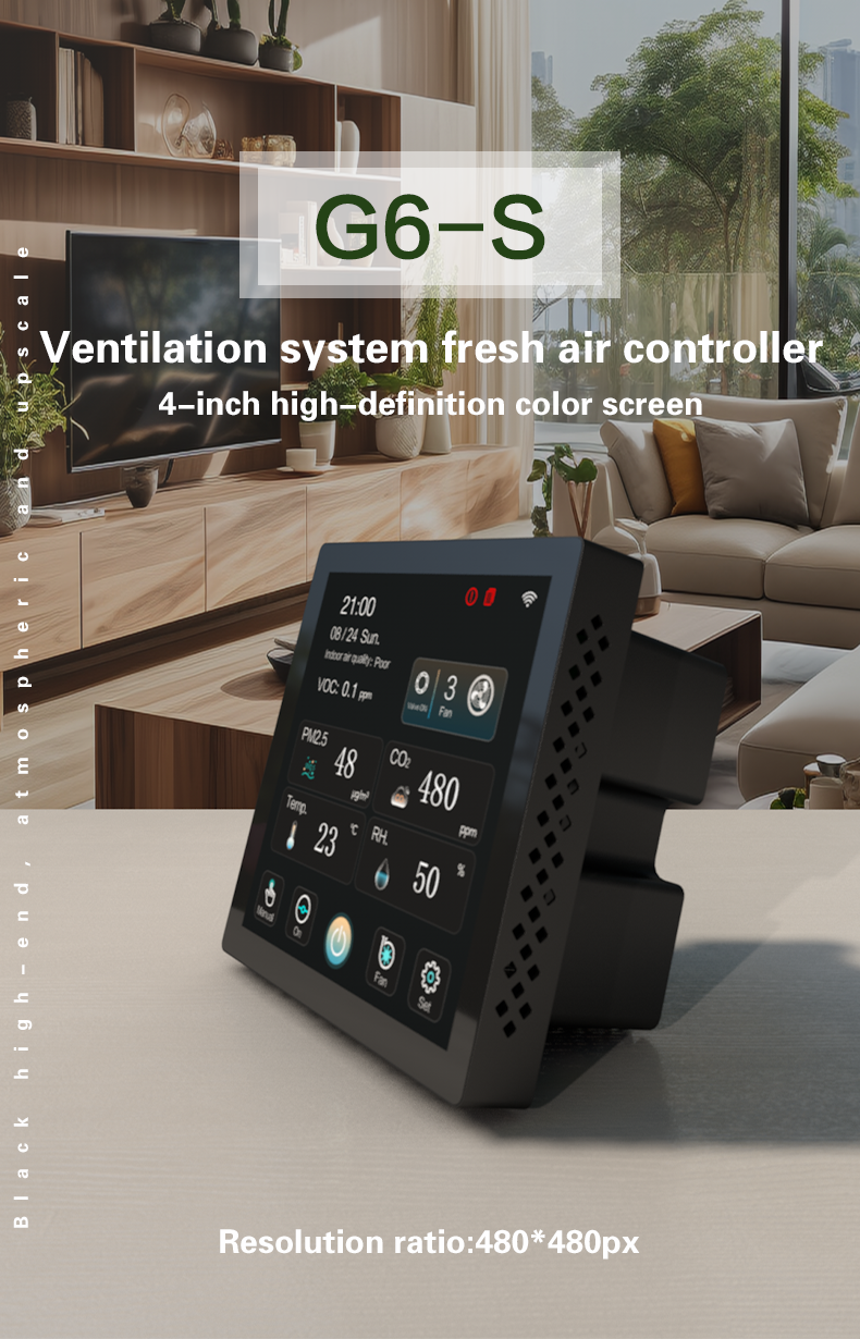 Smart Fresh Air Ventilation Controller with Real Time CO₂ PM2.5 VOC Display WiFi Remote Access Weekly Programmable Schedule