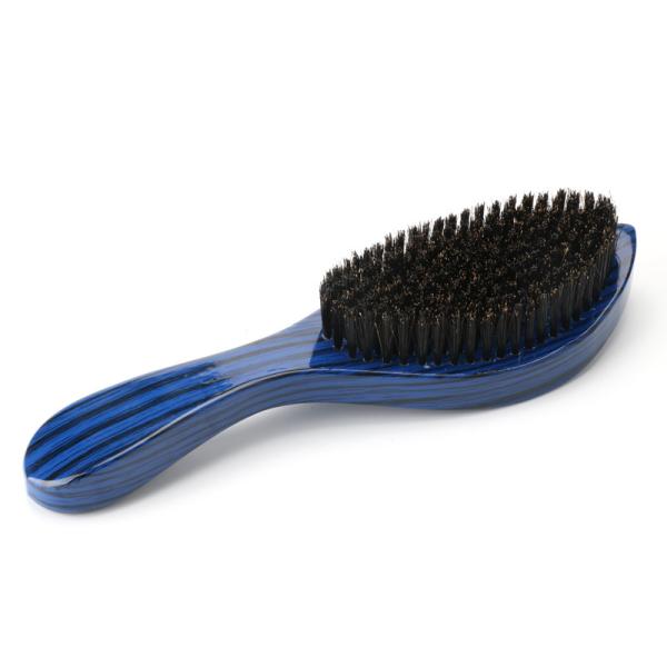 Pincel de madeira de faixa de abóbora de 360 ondas para homens Pincel de cabelos de barba de punho longo com pente de javali