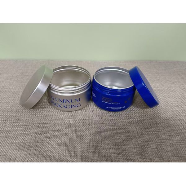 Colorful Brushed Aluminum Tin Can With Inside Screw Lid