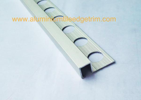 Anodized Mill Finish Aluminium Square Tile Edge  Trim With 2.5m