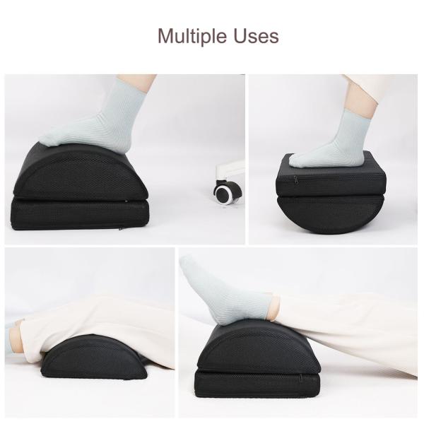 Home Under Desk Foot Rest Pillow Ergonomic Footrest with Massage and Mesh Outer Cover