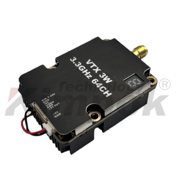 3.3GHz 64CH 3W High Power FPV Video Receiver Drone Analog Image Transmission Module