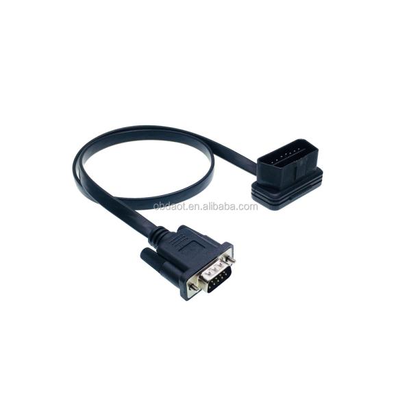 OBD2 Extension Cable Normal Plug Material PA66 GF 12V 24V 16Pin Male To DB9 RS232 Diagnostic Vehicle Data Cable