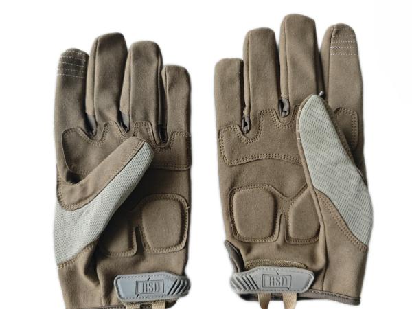Tactical Brown Combat Gloves Durable Leather  Reinforced Knuckle Protection