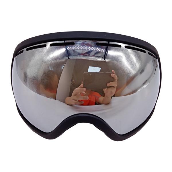 Unisex Black Ski Goggles with Customized Anti-Fog TPU Frame and OTG Black Frame