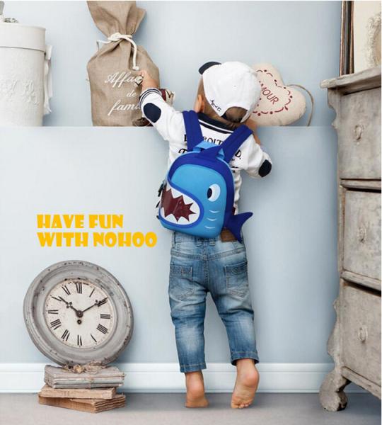 Lovely 3D Shark Personalized Kids Backpack for School Wear Resistant