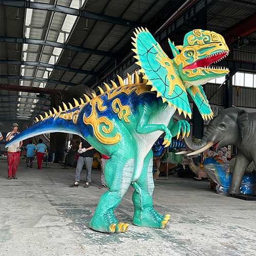 Stage Show Animatronic Dilophosaurus Walking Dino Costume Hidden Legs