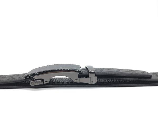 3.5cm Men Leather Ratchet Dress Belt With Automatic Click Slide Buckle