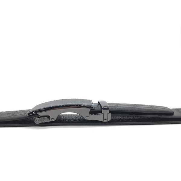 3.5cm Men Leather Ratchet Dress Belt With Automatic Click Slide Buckle