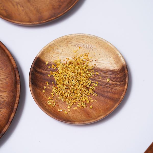 5pcs/Set Wooden Serving Plates 15cm 18cm 20cm Acacia Wood Round Serving Platter