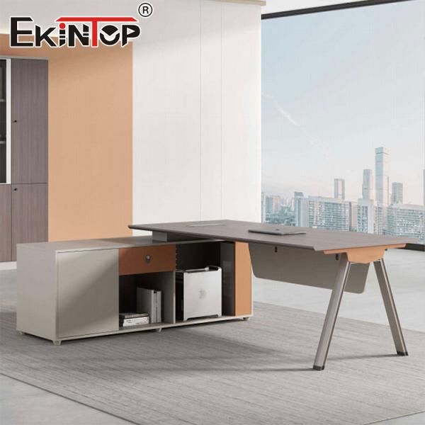L-shaped Modern Style Executive Desk from Furniture Factory Acacia Wood Desk