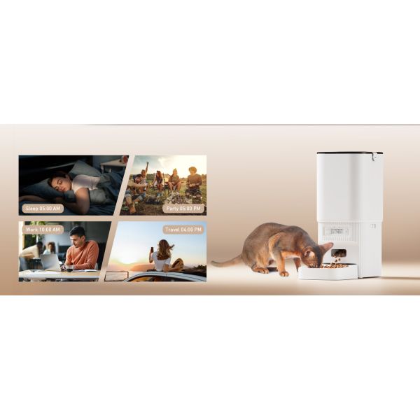 2025 New Automatic Pet Intelligent Feeder Dog/Cat Eco-friendly Solid Plastic 7L Waterproof IPX5 Battery Timing Quantitative