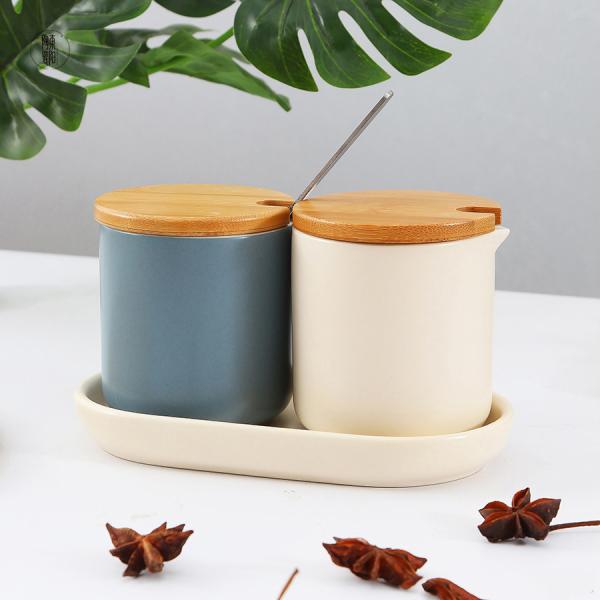 Savall Nordic LFGB Kitchen Seasoning Pot WIth Wooden Cover