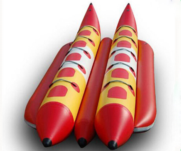 Exciting PVC Tarpaulin Double Lane Inflatable Banana Boat Raft With 10 Seats