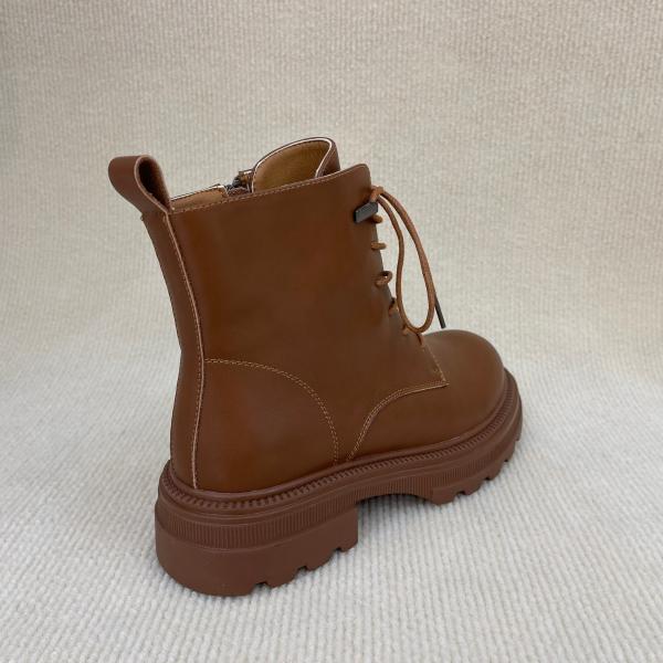 Anti Slip Brown Ankle Boots Women With Zip Ladies Brown Ankle Boots
