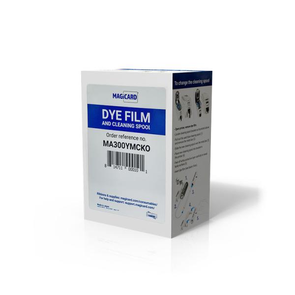 Original Import Magicard Ribbon Ma300ymcko Dye Film And Cleaning Spool 300 prints/roll