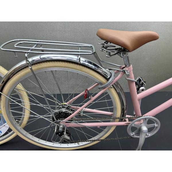 Bicicletas elegantes para viajeros urbanos con manillar plano Bicicleta rosa de 6 velocidades