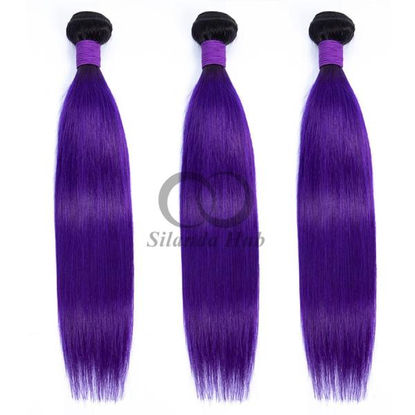 #T1B/Purple Straight Remy Human Hair Bundles Sew In Weave Bundles Brazilian Bundle Deals