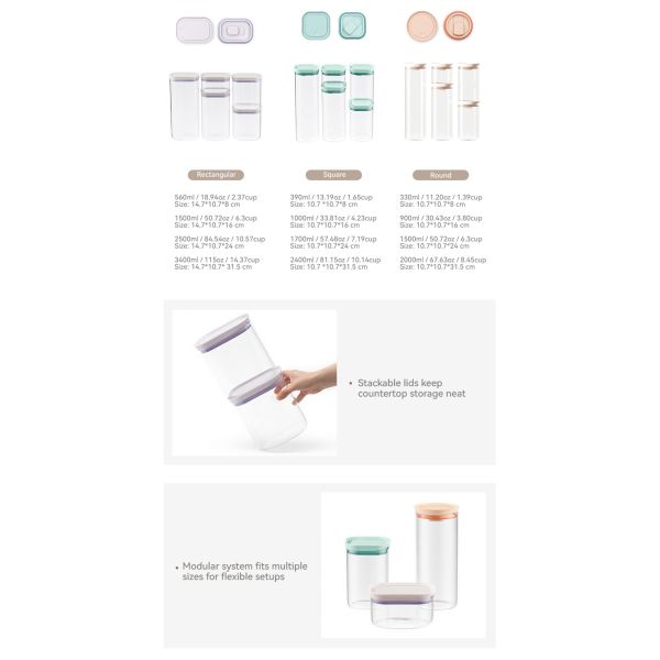 IKOO Sample Available Teeter-Top Glass Food Storage Jar