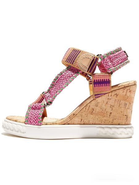 Woven Straps 8cm Womens Wedge Heeled Shoes Towering Jute Platform