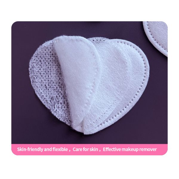 Toallitas desmaquillantes desechables OEM en forma de corazón, almohadillas de algodón al por mayor para la cara