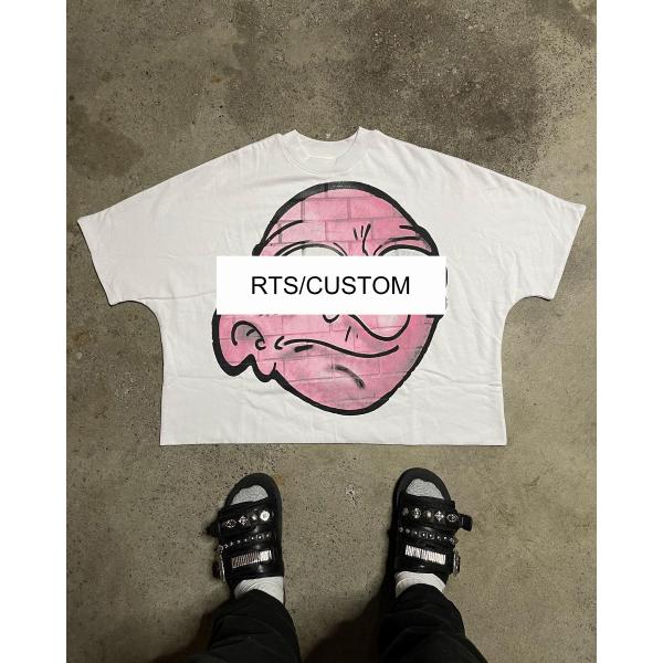 Men's and Women's Oversized T-shirts with Custom RTS Graphic Print in 100% Cotton