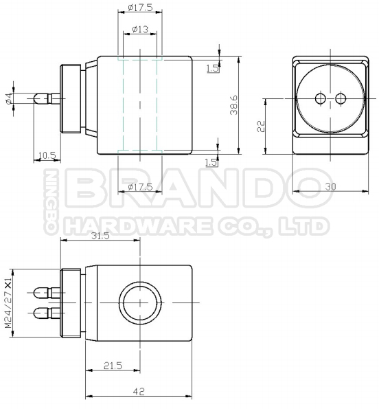 E240 E241 12VDC 24VDC 18W Solenoid Coil For DHOLLANDIA Tail Lift Parts