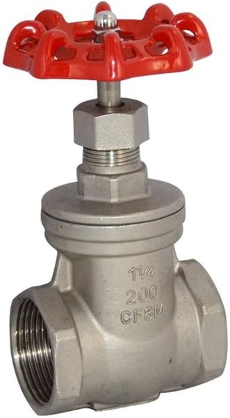 1-1/4 200PSI WOG Heavy Duty Gate Valve NPT Female SS316 CF8M