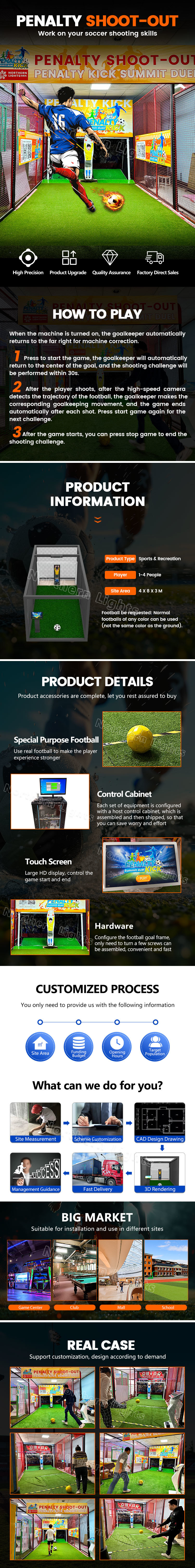Customizable Indoor Football Goal Challenge Game Machine with High-Strength Iron Frame for 1-4 Players