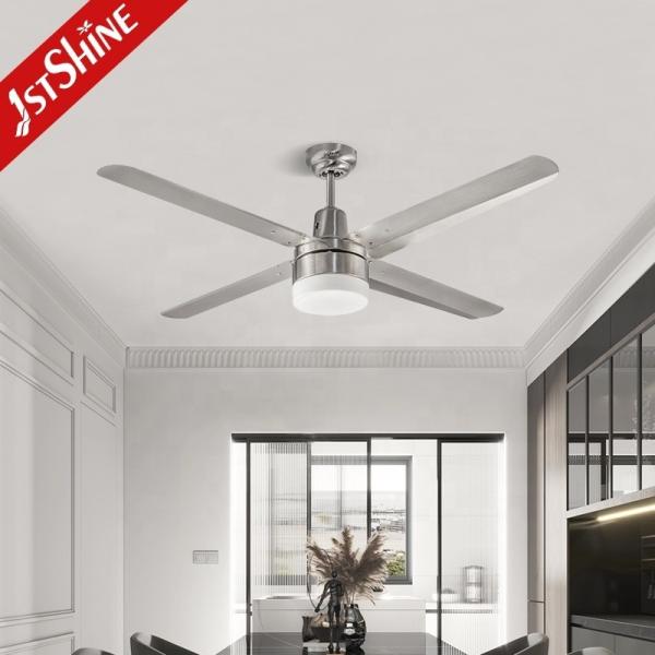 52 Brushed Nickel Iron Blades LED Ceiling Fan Light para Iluminação e Design de Circuitos