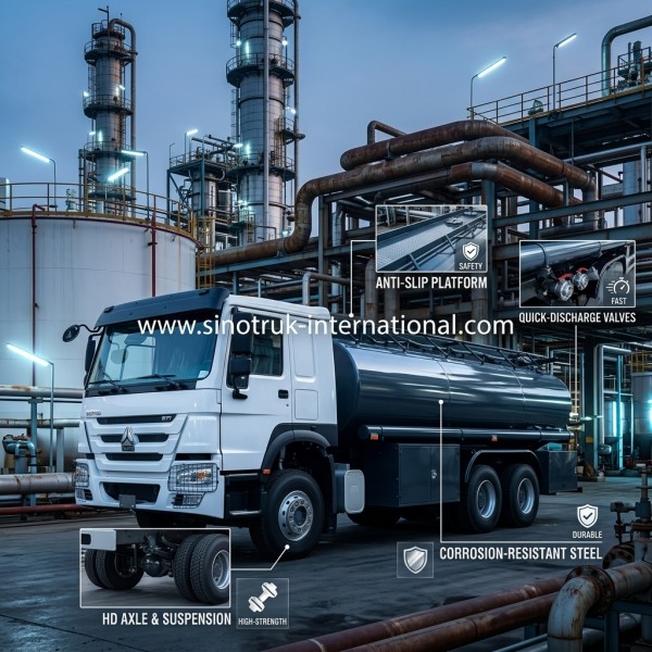 SINOTRUK HOWO 6×4 10 wheels Oil Tank Truck 371HP 20CBM With fuel dispenser The color can be customized
