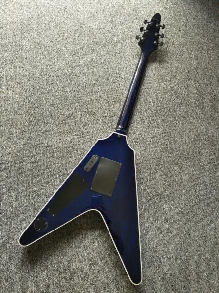 2017 custom kinds colors alien flying v guitar free shipping blueburst color ebony fretboard flying v electric guitar