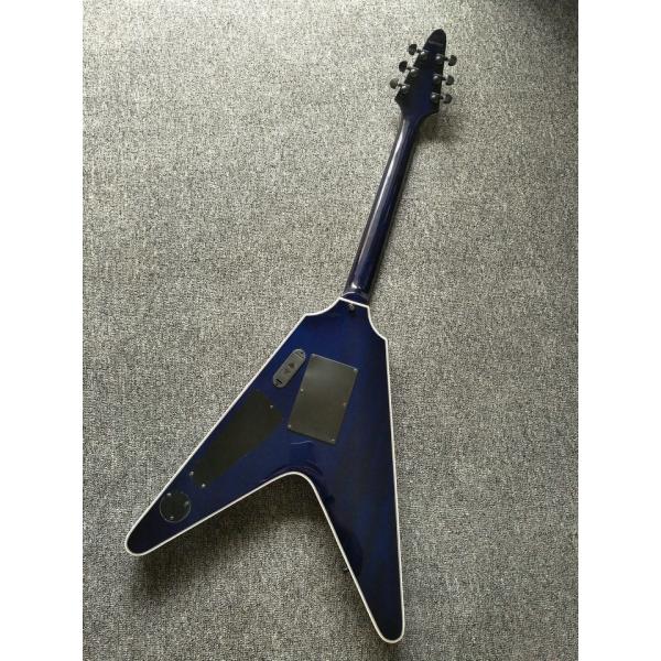 2017 custom kinds colors alien flying v guitar free shipping blueburst color ebony fretboard flying v electric guitar
