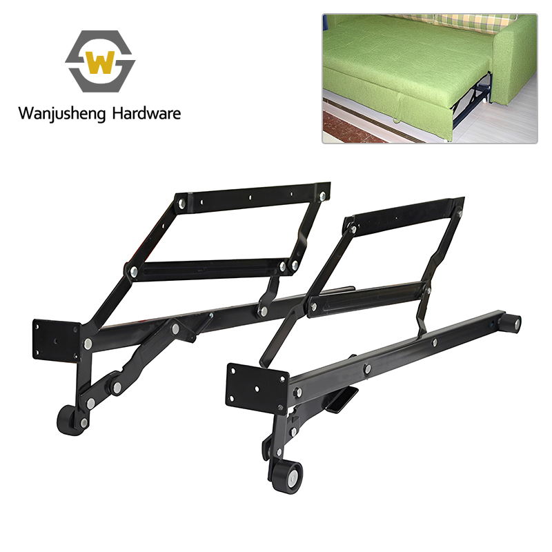 Pull-out Hidden Multi-Functional Sofa Bed Lifting Folding Frame Retractable Storage with Casters Silent Push-Pull Sofa Hinge