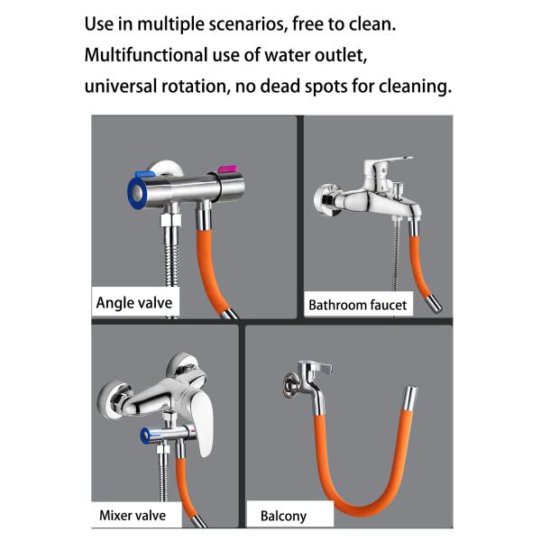 Other Bathroom Water Faucet with 360 Degree Rotatable Spout and Flexible Extension Hose