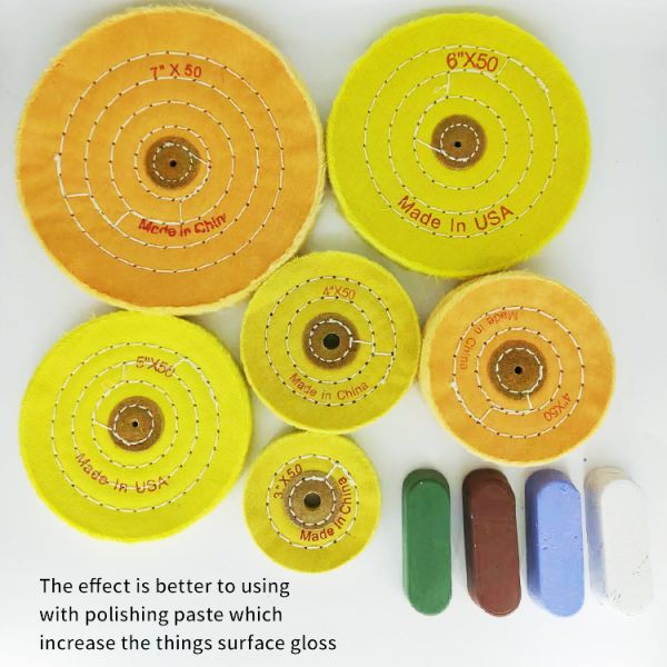 OBM Cotton Buffing Wheels 100mm 4 Inch Dry And Wet Sanding For Angle Grinder