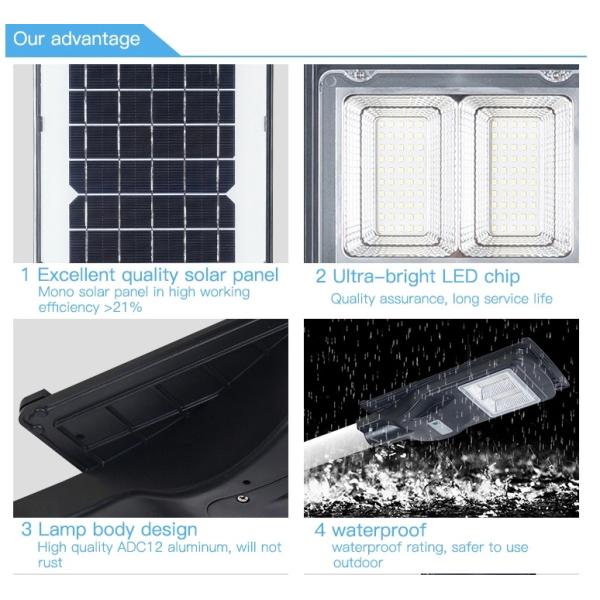 Rechargeable RGB Solar LED Street Light Motion Sensor Equipped 20w-70w IP67 Grade