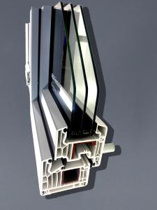 La fenêtre vitrée simple d'UPVC profile la taille de l'épaisseur 60mm 70mm 80mm