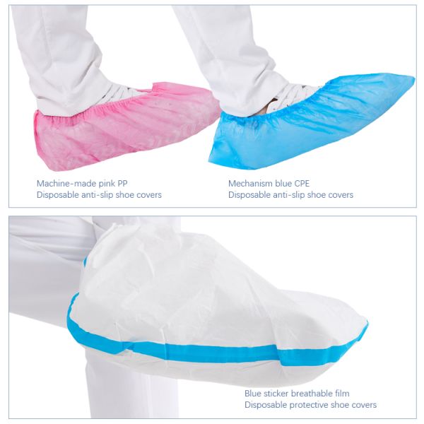 Hubei Haixin Disposable Shoe Covers Non Woven Overshoe Wholesale Non slip Shoe Cover Wholesaler Blue Dust Proof Printed Shoe Cap