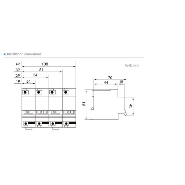 Тип установки Din автомата защити цепи 2P 125A 10KA удар DC NC-125 миниатюрной анти-
