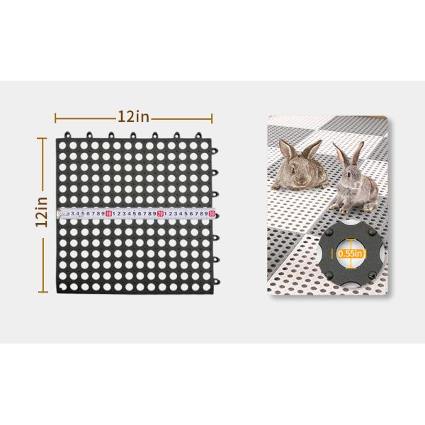 Rabbit Cage Mat Floor Plastic Bunny Resting Mats For Wire Cage Bottom Washable Small Animal Feet Pad With Holes For Chinchilla Ferret Guinea Pig Easy To Cut And Splice
