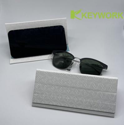 Multifunctional Tri Fold PU Leather Metal Reading Optical Glasses Case Resit Compression